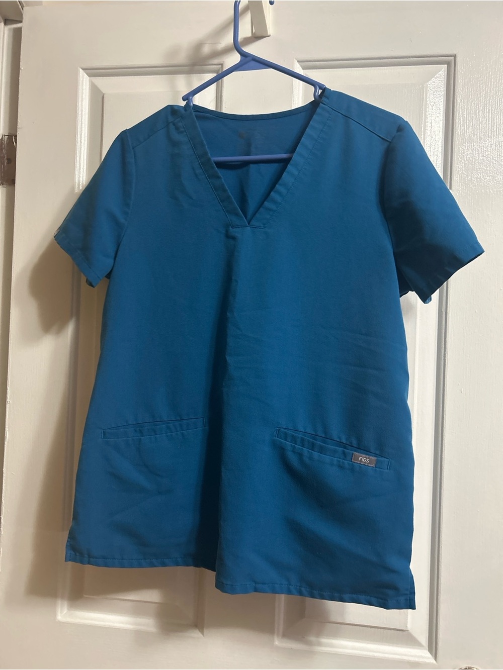 Figs Kids Teal V-Neck Short Sleeve Scrub Top